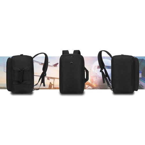 plecak podróżny w czarnym kolorze zamykany suwakiem, idealny na Arena.pl