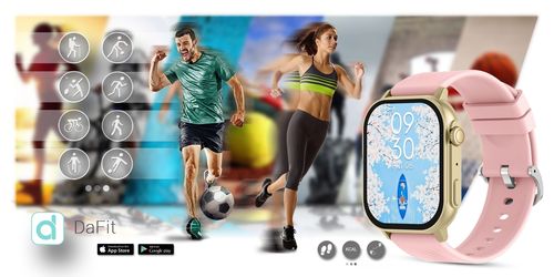 Smartwatch Gravity GT15-7 Różowy Pasek Silikonowy + Złota Bransoleta na Arena.pl