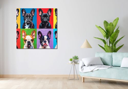 Obraz 100x100cm Buldogi Francuskie na Arena.pl