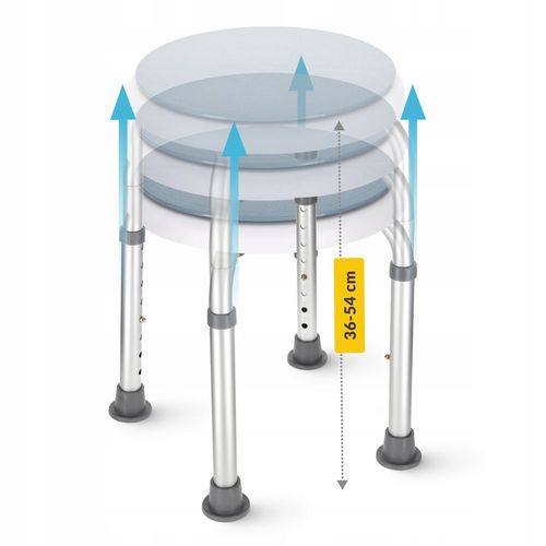 TABORET OBROTOWY STOŁEK SIEDZISKO DO WANNY POD PRYSZNIC REGULOWANA WYSOKOŚĆ na Arena.pl