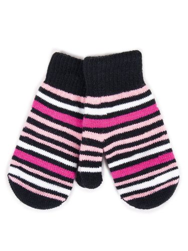 Rękawiczki dziewczęce jednopalczaste dwuwarstwowe w paski 16 YOCLUB na Arena.pl