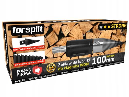 ŁUPARKA ŚWIDROWA WOM (do ciągnika) ZW2P / ŚWIDER DO DREWNA 100 mm - ZESTAW na Arena.pl