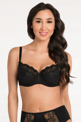 Doskonały Biustonosz półusztywniany GORSENIA K357 BLANCA czarny na Arena.pl