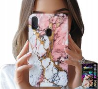 ETUI DO SAMSUNG GALAXY A40 - RÓŻOWO BIAŁY MARMUREK, KAMIENNE WZORY