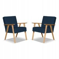 Fotel PRL zestaw retro vintage SOLER Family Meble granatowy welur Hunter