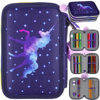 PIÓRNIK TRZYKOMOROWY POTRÓJNY Z WYPOSAŻENIEM DLA DZIEWCZYNKI JEDNOROŻEC