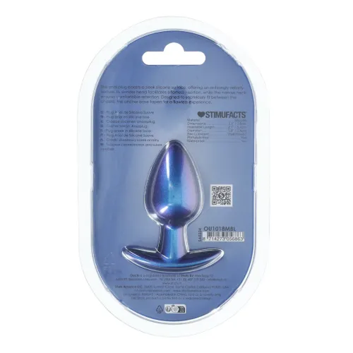 ouch! smooth silicone plug medium 7,9 cm metaliczny niebieski na Arena.pl
