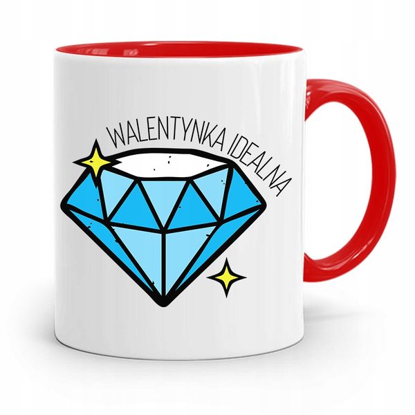 Kubek Czerwony Na Walentynki Walentynka Idealna Z Nadrukiem Ze Zdjęciem zdjęcie 1