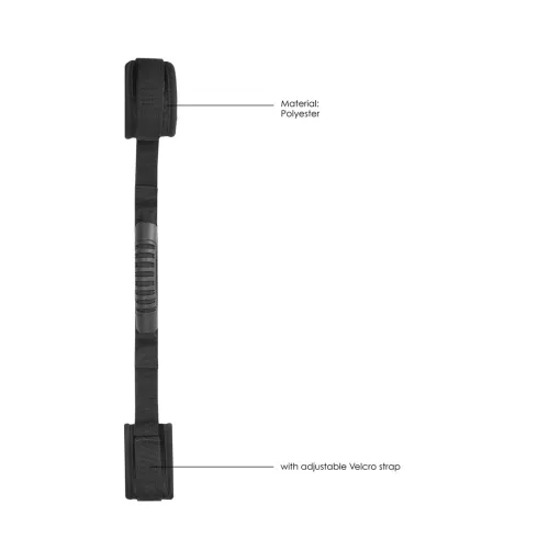 shots ouch! regulowane kajdanki na rzepy z uchwytem, czarne na Arena.pl