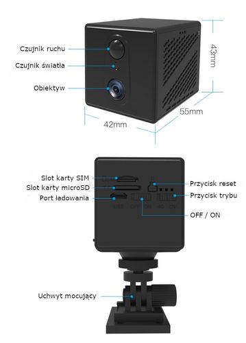 Kamera 4G na SIM microSD WIFI uchwyt na Arena.pl