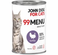 JOHN DOG 99 Menu 99% mięsa INDYK Kurczak mokra karma dla kota puszka 400g