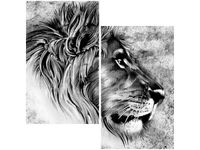 60X60CM GŁOWA LWA DWU OBRAZ ŚCIAN