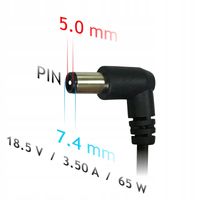 2 x Zasilacz do notebook HP 7,4x5,0 +pin 18,5V 65W FV