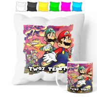 ZESTAW: KUBEK + POSZEWKA - SUPER MARIO BROS - PREZENT WIELE WZORÓW + IMIĘ