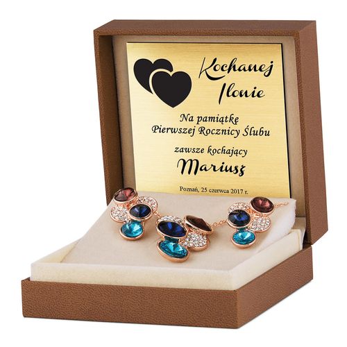 KOMPLET SWAROVSKI ELEMENTS Z GRAWEREM GRATIS  VA67 na Arena.pl