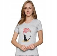 Piżama damska 3/4 serce kotek rozmiar L
