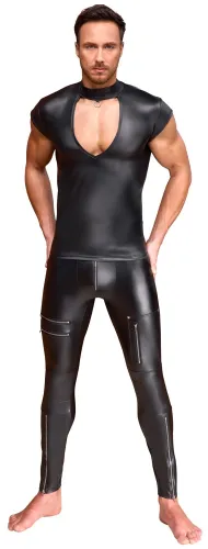 nek koszulka męska matowa czarna xl z wycięciem v i ozdobnym pierścieniem na Arena.pl