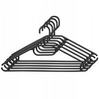 5x KADAX Wieszak Na Ubrania Wieszaki Ubraniowe Odzieżowe Plastikowe Czarne