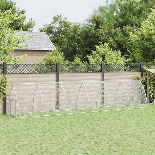 Klatka dla kurcząt, srebrna, 600x105x120 cm, stal galwanizowana na Arena.pl