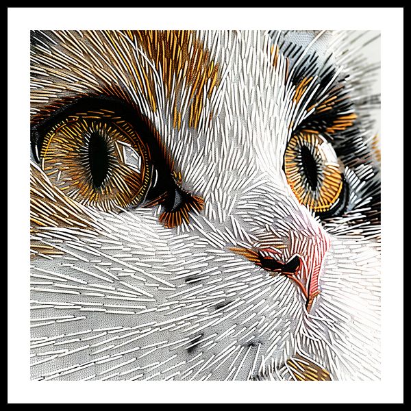 Plakat 70x70cm Nitkowany Kot zdjęcie 3