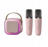 MIKROFON Z GŁOŚNIKIEM BLUETOOTH ZESTAW KARAOKE PINK