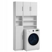 Zestaw Łazienkowy Słupek Regał Nad Pralkę Ariel Melody Biały Mat