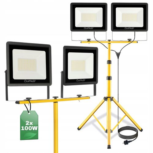 Naświetlacz Halogen LED Lampa 2x 100W + Statyw + Przewód Zasilający na Arena.pl
