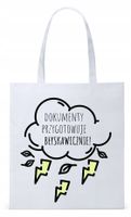 Dla Sekretarki Na Prezent Torba Eco Biała Shopper Z Nadrukiem Ze Zdjęciem