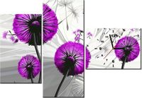 100CM 70CM ZEGAR 3 ELEM DMUCHAWCE FIOLECIE ŚCIENNY OBRAZ