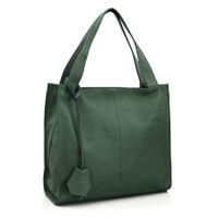 VERA PELLE torebka skórzana shopper klasyczna na ramię V074 c.zielona
