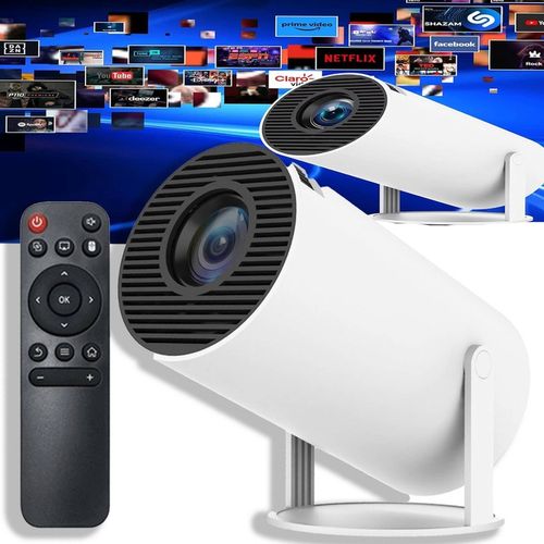 PROJEKTOR RZUTNIK ANDROID TV WIFI MINI 4K PRZENOŚNY SMART GŁOŚNIK OBROTOWY na Arena.pl