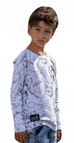 MashMNIE bluza WOLF print 104 110 BIAŁA na Arena.pl