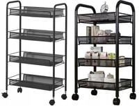 PÓŁKA ŁAZIENKOWA SZAFKA KUCHENNA REGAŁ MOBILNY NA KÓŁKACH 4 POZIOMOWA