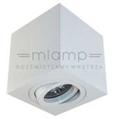 Spot LAMPA sufitowa Lago Bianco Orlicki Design regulowana OPRAWA metalowa kostka cube biała