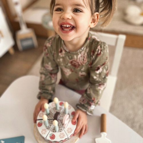 TORT URODZINOWY DREWNIANY ZE ŚWIECZKAMI TOOKY TOY na Arena.pl