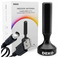 ANTENA POKOJOWA WEWNĘTRZNA DO TELEWIZJI NAZIEMNEJ MOCNA DVB-T2 DVBT2 HEVC