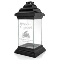 Znicz dla Motocyklisty z Grawerem Czarna Kapliczka na Grób Cmentarz