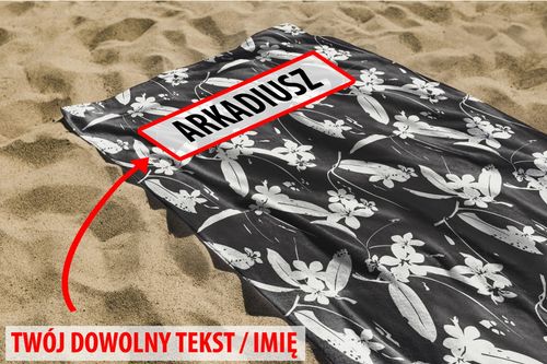 RĘCZNIK Białe kwiaty z twoim dowolnym tekstem 200x70cm 011K na Arena.pl