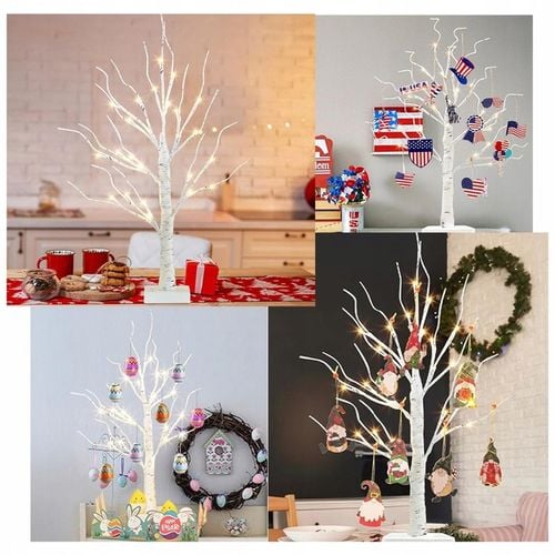 ZESTAW 2 BRZOZOWYCH DEKORACJI LED UNIWERSALNA OZDOBA NA KAŻDĄ PORĘ ROKU na Arena.pl