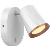 Ścienna LAMPA kinkiet SOLANGE 5045 Rabalux metalowa OPRAWA regulowana LED 6W 3000K reflektorek tuba biała złota
