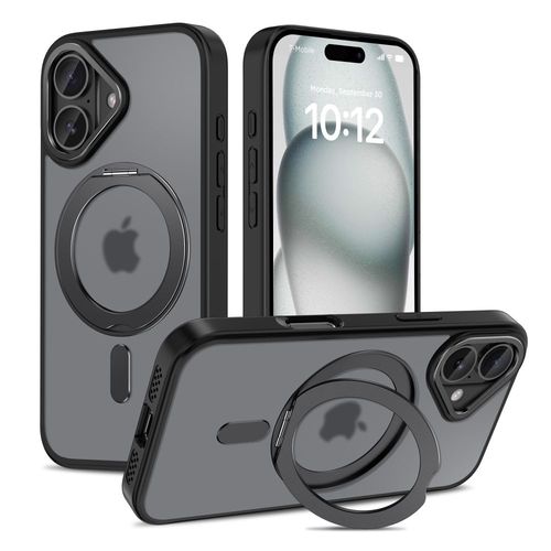 Etui Tech-Protect MagRing z Obr. 360° DO iPhone 16 Czarne MATTE na Arena.pl