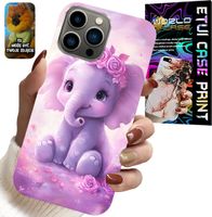 ETUI DO IPHONE 13 PRO - SŁODKI SŁONIK NA RÓŻOWYM TLE CASE +FOLIA
