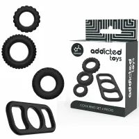 addicted toys zestaw 4 elastycznych pierścieni silikonowych rożne rozmiary