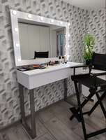 Toaletka ami 120 WHITE srebrne nogi, do makeupu