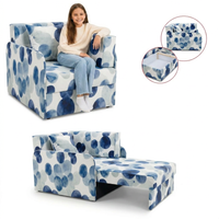 Łóżko dziecięce sofa kanapa rozkładana pojemnik niebieski groszki Denis 3B