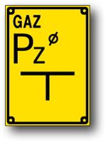 TODG-9 Pz tabliczka pcv punktu załamania gazociągu