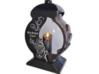 CIOCIA CIOCI ZNICZ LAMPION NA GRÓB OB CZARNY+ŚWIECA LED CZARNA