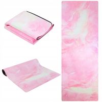 SKŁADANA MATA PREMIUM DO JOGI ĆWICZEŃ ZAMSZOWA CIENKA 1,5MM MIĘKKA PODRÓŻNA