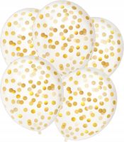 ZESTAW BALONÓW Z ZŁOTYM KONFETTI NA PRZYJĘCIE URODZINOWE DEKORACJA