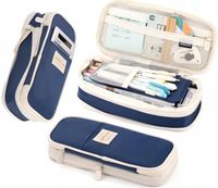 Duży Piórnik Komorowy Kosmetyczka Saszetka 3W1